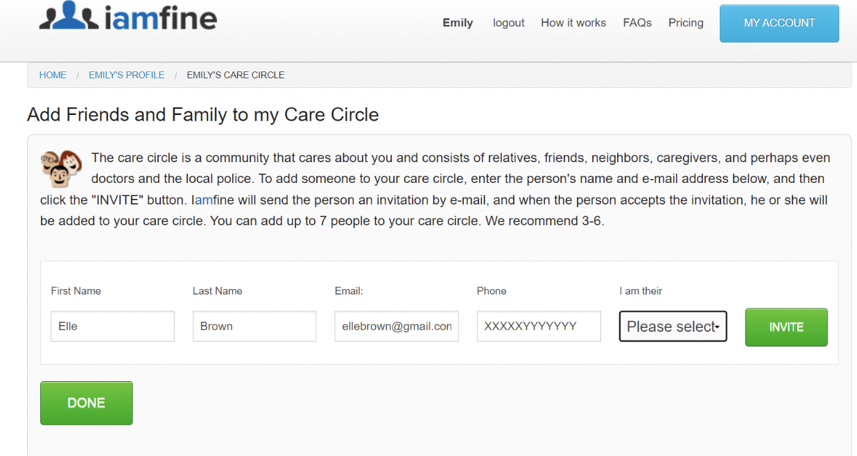 Care Circle Invite